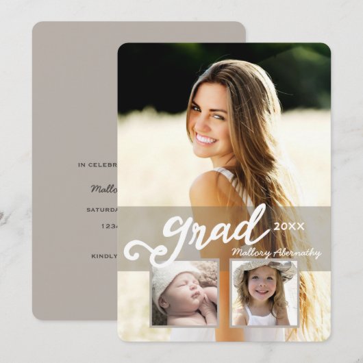 Afstudeerder 2016 Modern Girl Foto Afstuderen Aank Kaart (Voorkant / Achterkant)