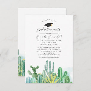 Afstudeerder 2022 Cacti Botanical Boho Graduation  Kaart