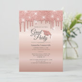 Afstudeerder 2022 Roos Gold Glitter Graduation Par Kaart (Staand voorkant)