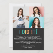 Afstudeerder 2023 retrokleurrijke graduatie party kaart (Achterkant)