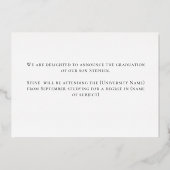 Afstudeerder 2024 foto Hij deed het goudfolie aank Folie Uitnodiging (Achterkant)