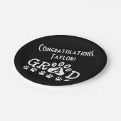 afstudeerder 2024 zwart wit | Paw prints afstudere Papieren Bordje (Gekanteld)