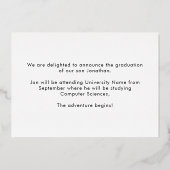 Afstudeerder 2025 Aankondiging Goudfolie Foto Navy (Achterkant)