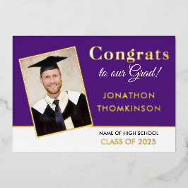 Afstudeerder 2025 Aankondiging Goudfolie Foto Paar