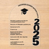 Afstudeerder 2025 Boogtypografie Any Age Graduatio Acryl Uitnodigingen (Voorkant)