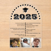 Afstudeerder 2025 Cool 3 Photo Collage Zwart Wit P Acryl Uitnodigingen (Voorkant)