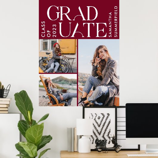 Afstudeerder 2025 Foto's Afstuderen Keepsake Poster (Thuiskantoor)