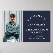 Afstudeerder 2025 Man Foto Welkom Afstuderen Party Poster (Voorkant)