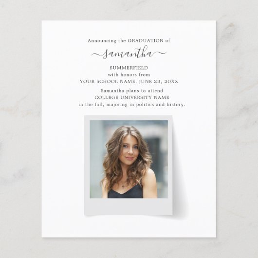 Afstudeerder 2025 Modern 2 foto's Afstuderen Aanko (Achterkant)