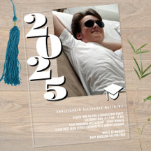 Afstudeerder 2025 Moderne Foto Wit en Zwart Cool P