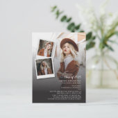 Afstudeerder 2025 Open Huis QR Code 3 Foto's Afstu Uitnodiging Briefkaart (Staand voorkant)