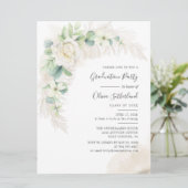 Afstudeerder 2025 Pampas Grass Graduation Party Kaart (Staand voorkant)