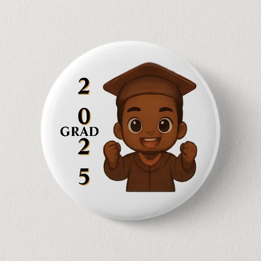 AFSTUDEERDER 2025 viering Ronde Button 5,7 Cm (Voorkant)