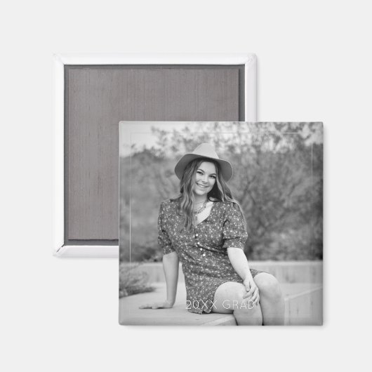 Afstudeerder 20XX Foto Tijdloze Keepsake Afstudere Magneet (Voorkant / Achterkant)