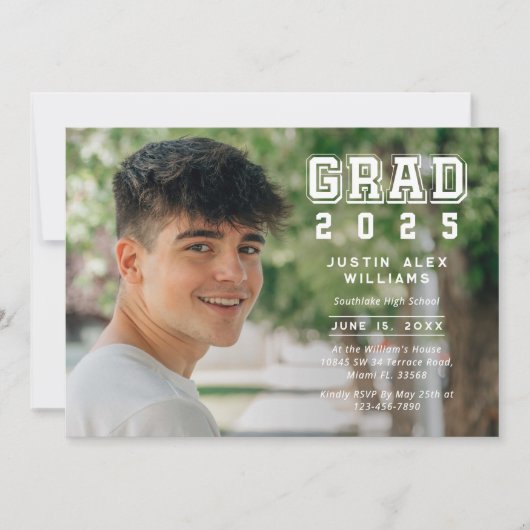 Afstudeerder 2 Foto Modern Afstuderen Kaart (Voorkant)