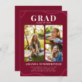 Afstudeerder 3 Photo Collage Graduation Party Kaart (Voorkant / Achterkant)