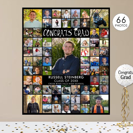 Afstudeerder 66 Foto Collage Aangepaste kleur Poster