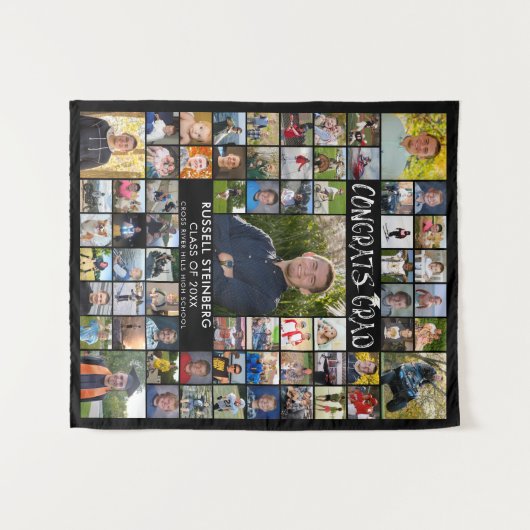 Afstudeerder 66 Foto Collage Aangepaste kleur Wandkleed (Voorkant (horizontaal))