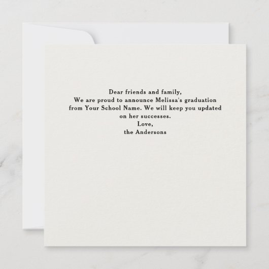 Afstudeerder Aangepast 5 Afstuderen voor fotocolla Aankondiging (Achterkant)