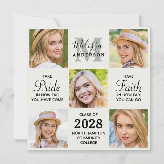 Afstudeerder Aangepast 5 Afstuderen voor fotocolla Aankondiging (Voorkant)