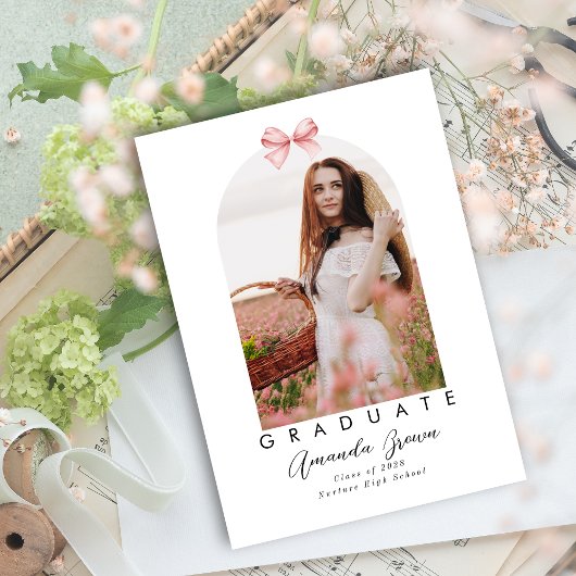 Afstudeerder Aankondiging 2025 Pink Bow Coquette E