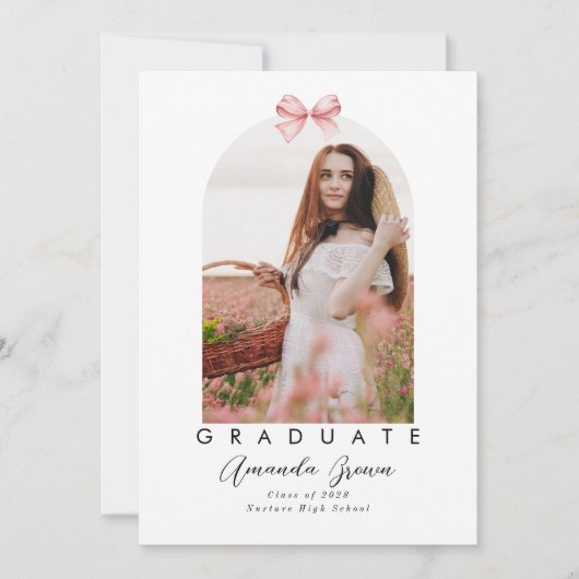 Afstudeerder Aankondiging 2025 Pink Bow Coquette E (Voorkant)