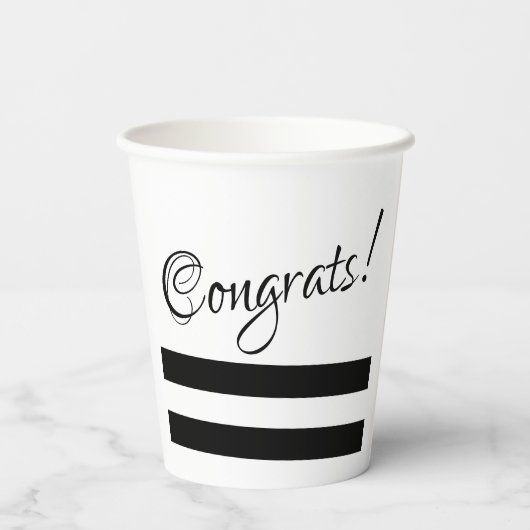 Afstudeerder afstuderen aangepaste naam en jaar papieren bekers (Achterkant)