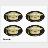 afstudeerder / afstuderen / afstuderen faux goud / ovale sticker (Vel)