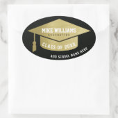 afstudeerder / afstuderen / afstuderen faux goud / ovale sticker (Tas)
