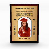 Afstudeerder Afstuderen Afstuderen Gold Aangepast Fotoblokken (Voorkant)