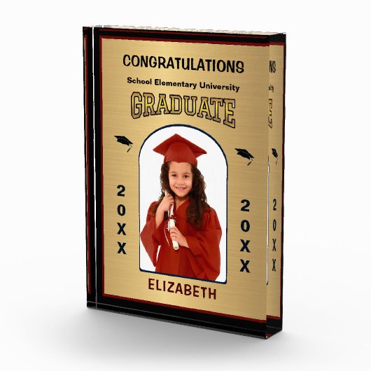 Afstudeerder Afstuderen Afstuderen Gold Aangepast Fotoblokken (Rechts)