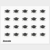Afstudeerder / afstuderen / afstuderen zwart / wit ronde sticker (Vel)