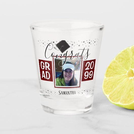 Afstudeerder afstuderen bereid shot glas (Voorkant)