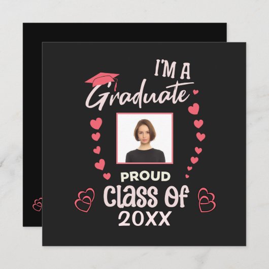 Afstudeerder Afstuderen de Klasse van het Afstuder Kaart (Voorkant / Achterkant)