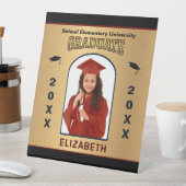 Afstudeerder Afstuderen Foto Afstuderen Gold Custo Reclamebord Met Voetstuk (Insitu)