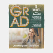 Afstudeerder Afstuderen Gouden Glitter Leuke Feite Fleece Deken (Voorkant)