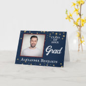 Afstudeerder Afstuderen Graduing Foto Gefeliciteer Kaart (Gele Bloem)