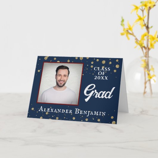 Afstudeerder Afstuderen Graduing Foto Gefeliciteer Kaart (Gele Bloem)