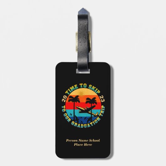 Afstudeerder Afstuderen Hogere klasse Trip 2023 pe Bagagelabel (Achterkant verticaal)