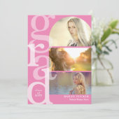 AFSTUDEERDER Arch 3-foto Modern Afstuderen Invitat Bedankkaart (Staand voorkant)