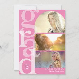 AFSTUDEERDER Arch 3-foto Modern Afstuderen Invitat Bedankkaart