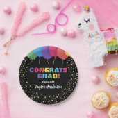 Afstudeerder Balloons Gold Confetti Afstuderen Papieren Bordje (Feest)