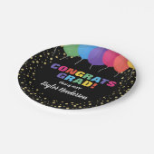 Afstudeerder Balloons Gold Confetti Afstuderen Papieren Bordje (Gekanteld)