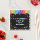 Afstudeerder Balloons Gold Confetti Afstuderen Servet (Insitu)