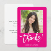 AFSTUDEERDER BEDANKT Chique Foto Eenvoudige Kallig (Voorkant / Achterkant)