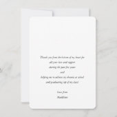 AFSTUDEERDER BEDANKT Chique Foto Eenvoudige Kallig (Achterkant)