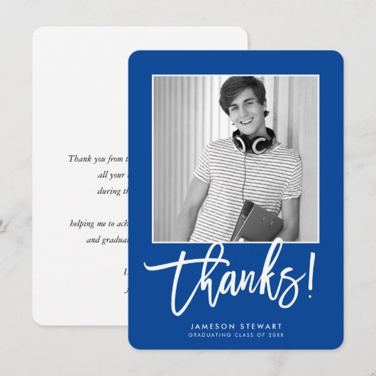 AFSTUDEERDER BEDANKT Minimale foto Eenvoudig scrip (Voorkant / Achterkant)