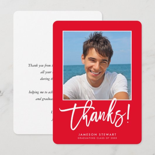 AFSTUDEERDER BEDANKT Minimale moderne foto Eenvoud (Voorkant / Achterkant)