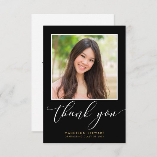 AFSTUDEERDER BEDANKT Moderne fijne kalligrafie zwa (Voorkant / Achterkant)