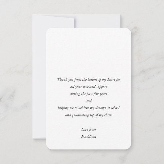 AFSTUDEERDER BEDANKT Moderne foto eenvoudige kalli (Achterkant)